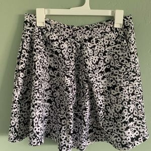 black/white floral high waisted skirt, rarely worn